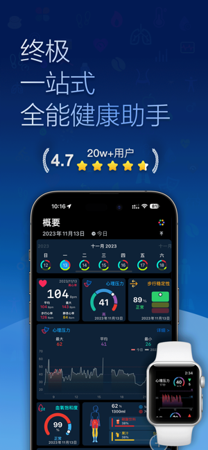 哈特健康Pro:心率&血壓&血氧&心臟&睡眠iPhone版截圖1