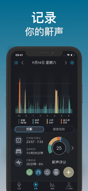 鼾聲分析器:記錄你的鼾聲(SnoreLab)iPhone版截圖1