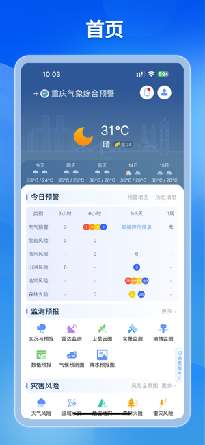 重慶綜合預(yù)警iPhone版截圖1