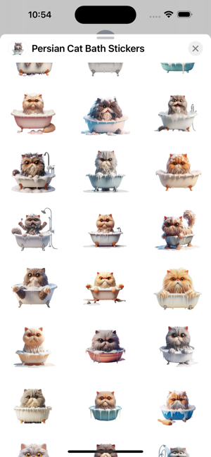 Persian Cat Bath StickersiPhone版截圖2