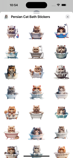 Persian Cat Bath StickersiPhone版截圖1