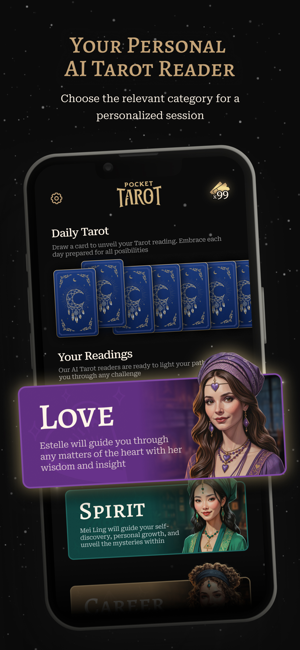 Pocket Tarot: Cards & ReadingsiPhone版截圖2