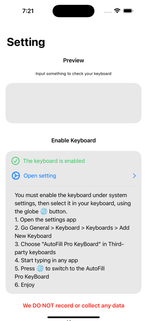 AutoFill Pro KeyBoardiPhone版截圖1