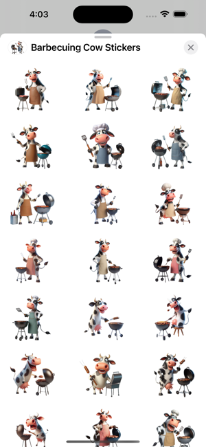 Barbecuing Cow StickersiPhone版截圖1