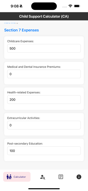 Child Support Calculator (CA)iPhone版截圖2