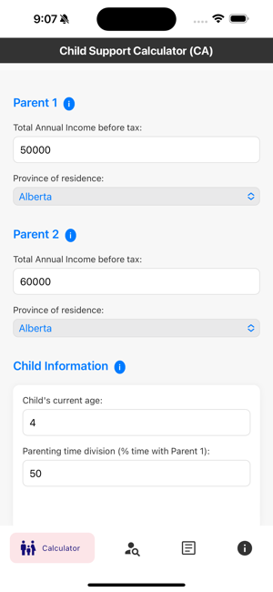 Child Support Calculator (CA)iPhone版截圖1