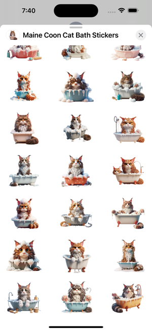 Maine Coon Cat Bath StickersiPhone版截圖3