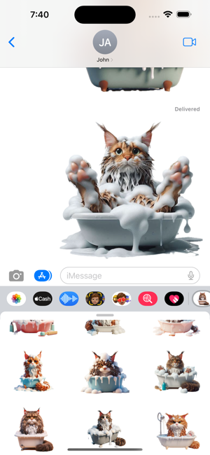 Maine Coon Cat Bath StickersiPhone版截圖5