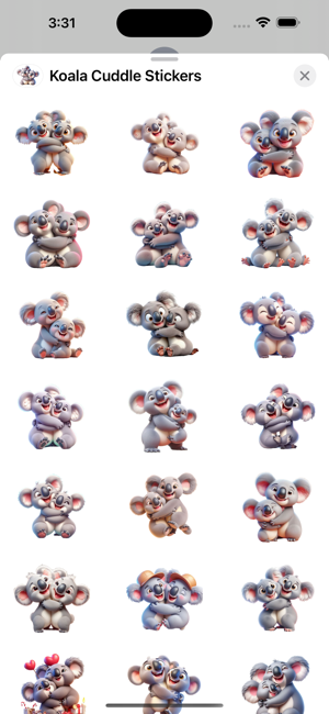 Koala Cuddle StickersiPhone版截圖1