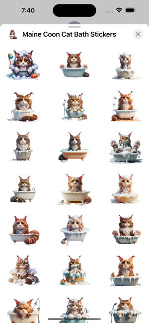 Maine Coon Cat Bath StickersiPhone版截圖1