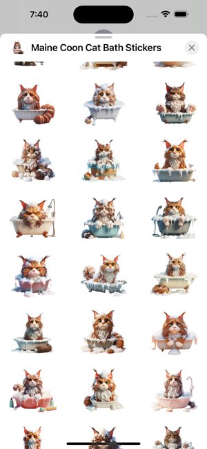 Maine Coon Cat Bath StickersiPhone版截圖2