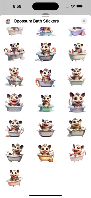 Opossum Bath StickersiPhone版截圖3