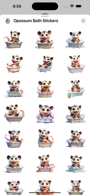 Opossum Bath StickersiPhone版截圖1