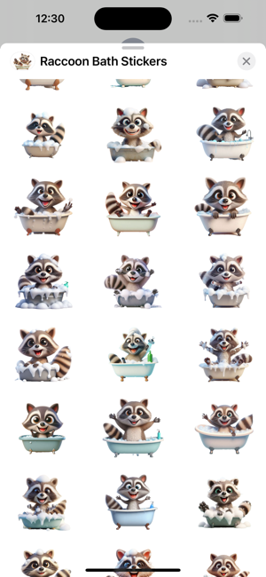 Raccoon Bath StickersiPhone版截圖2