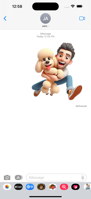 Poodle Hug StickersiPhone版截圖4