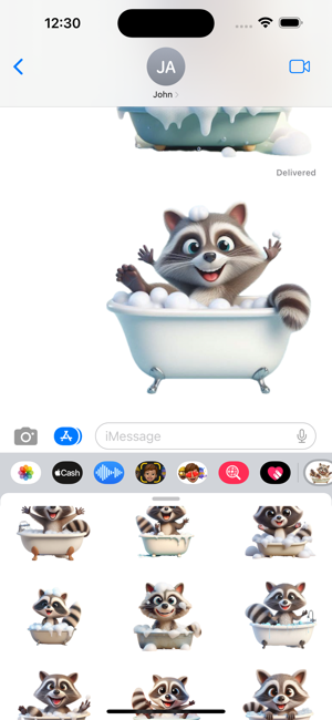 Raccoon Bath StickersiPhone版截圖5