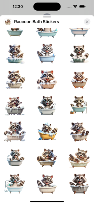 Raccoon Bath StickersiPhone版截圖3