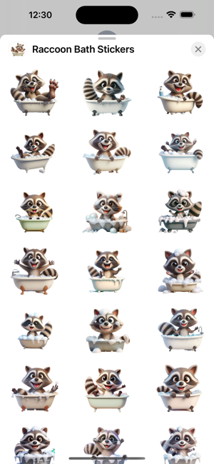 Raccoon Bath StickersiPhone版截圖1