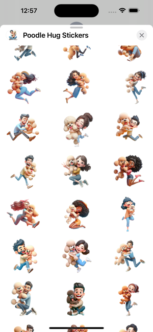 Poodle Hug StickersiPhone版截圖2